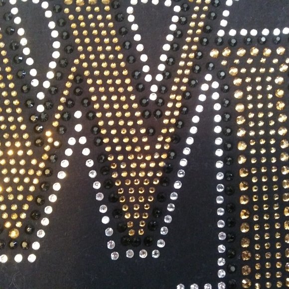 New black tank top with bling  WF in rhinestones size XL - Picture 2 of 8